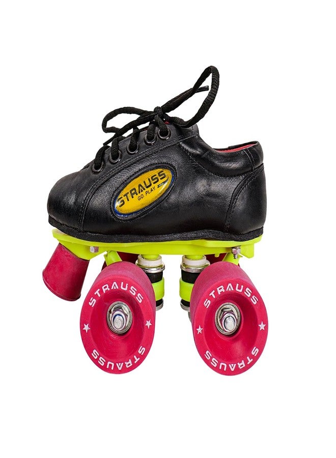 STRAUSS Gripper Skating Shoes | Fixed Body Roller Skates | Shoe Skate With Rubber Wheel |Ideal For Boys, Girls and Kids |Suitable For All Skill Level | Ideal For Kids (10-11 Years) ,Size-3, (Red/Black) - Image 1